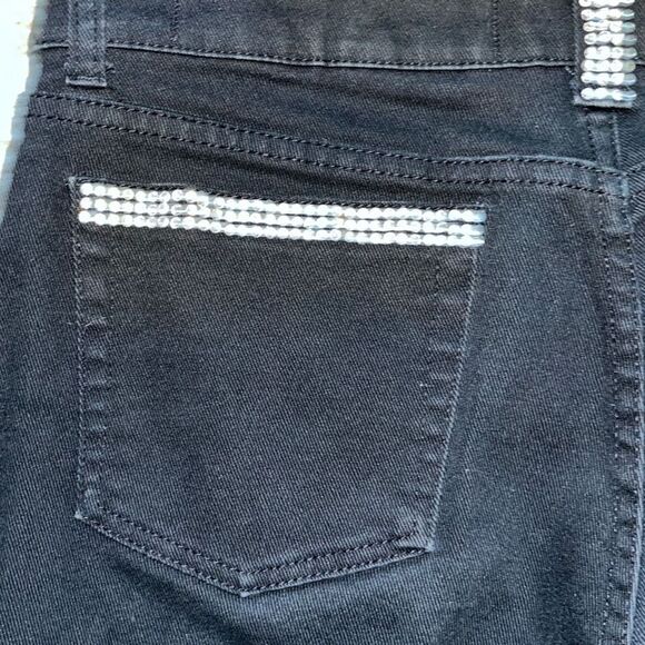 Vintage LAWMAN Western Womens Embellished Black Jeans Rhinestone Size 9 Slim Fit - Picture 13 of 16